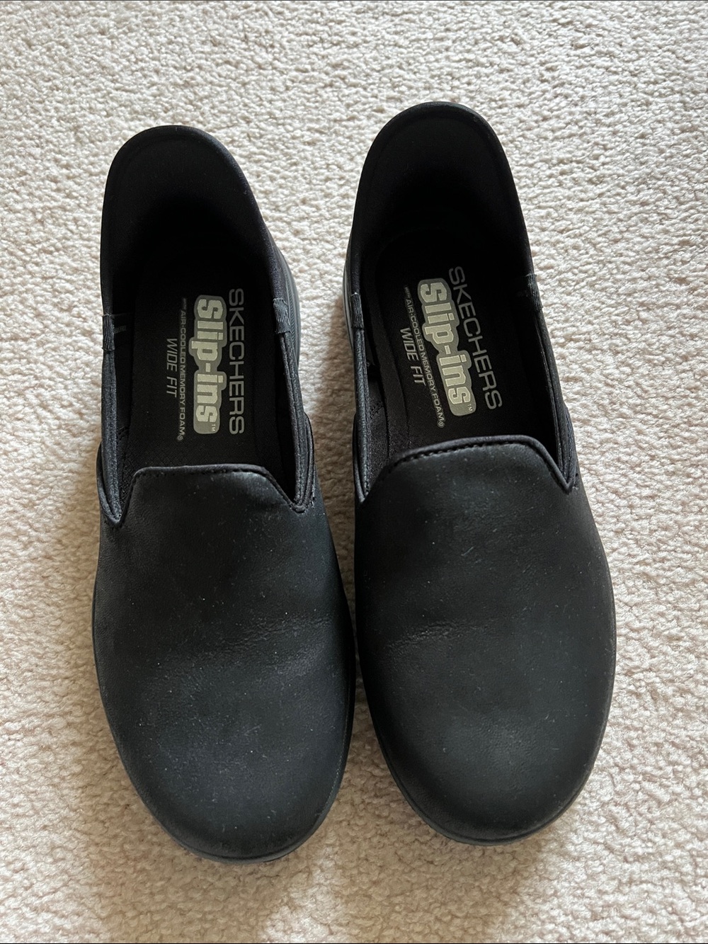 Skechers Black Slip-Ons with Cushioned Insole